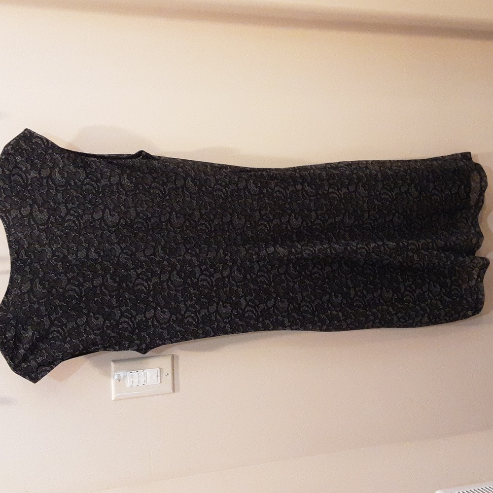 F. L. P. Black and Silver Sheath Midi Dress - Picture 6 of 7